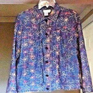 Coldwater Creek Artsy Embroidered Jacket